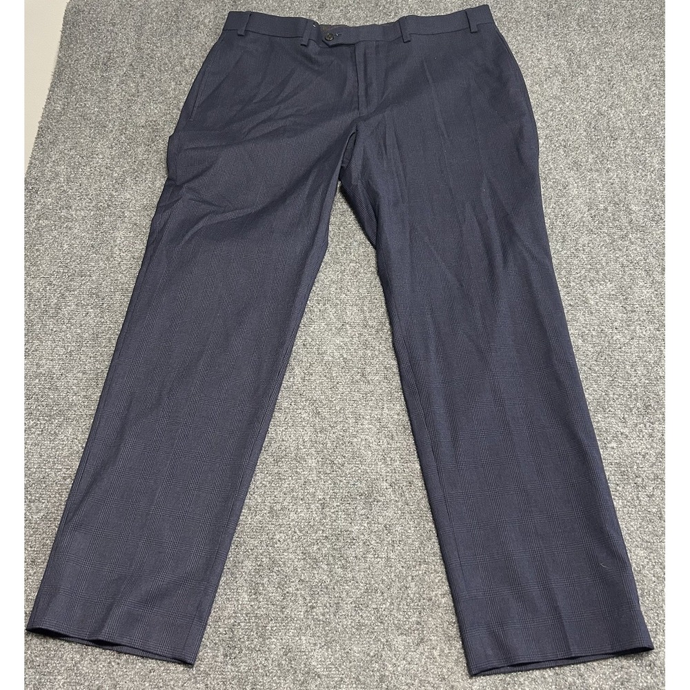 Lauren Ralph Lauren Mens 34/29 Dress Pants Navy‎ Blue Windowpane Houndstooth